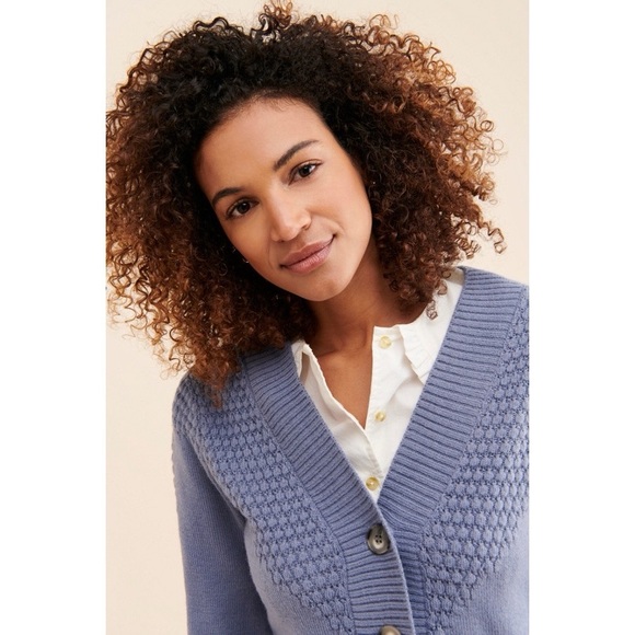 Anthropologie Callahan Eloise Knit Cropped Cardigan Sweater in Grey Blue - Picture 3 of 10
